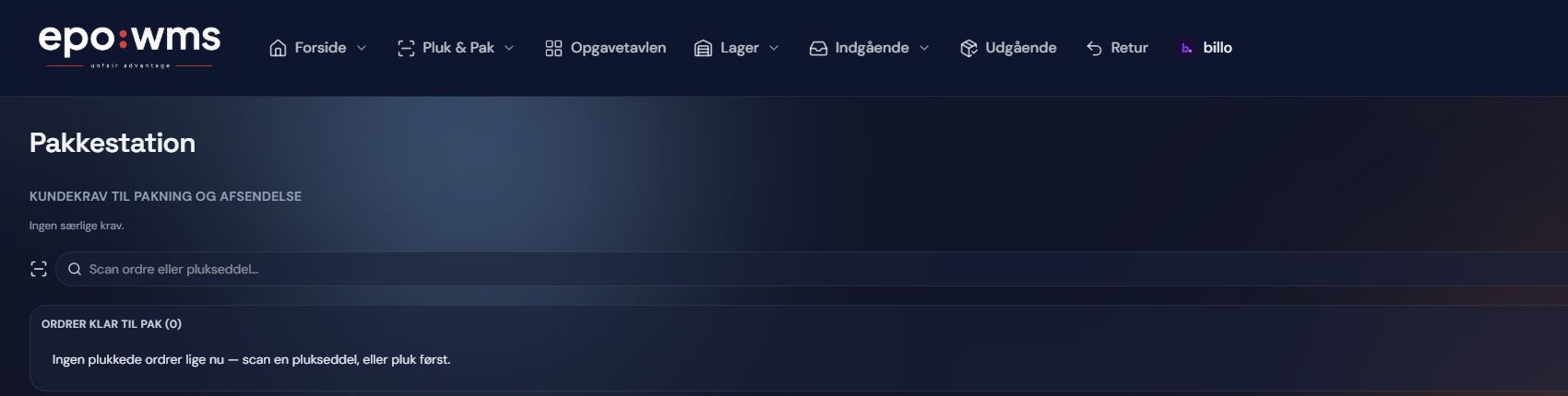 Pakkestationen i det rigtige epo:wms